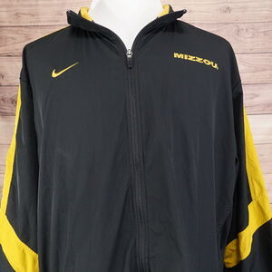 NIKE STORM-FIT MISSOURI TIGERS MIZZOU BLACK VENTED WINDBREAKER JACKET MENS SZ XL